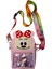 Kız Çocuk Pembe Renk Sevimli Amine Kız Baskılı Pullu Mini Mouse Figürlü Silikon Çanta Cüzdan 2