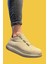 3 Bantlı Rahat Yüksek Taban Vizon Süet Erkek Sneakers Ayakkabı 889 3