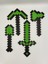 Minecraft 4'lü ( Balta - Kılıç - Ok - Kürek ) LEGO Hediyelik Yeşil 1