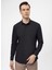 Slim Fit Klasik Yaka Düz Siyah Erkek Gömlek GM1007100570 2