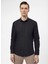 Slim Fit Klasik Yaka Düz Siyah Erkek Gömlek GM1007100570 4