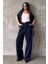 Lacivert Çift Pileli Kemerli Pantolon MG2330 1