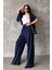 Lacivert Çift Pileli Kemerli Pantolon MG2330 5