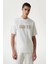 Erkek Beyaz Logolu Nakış Işlemeli T-Shirt 3