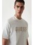 Erkek Beyaz Logolu Nakış Işlemeli T-Shirt 5