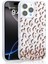 Apple iPhone 14 Pro Max Uyumlu Kılıf Sıvılı Simli Baskılı Şeffaf Arka Yüzey Mossa Silikon Kapak-Pembe 1