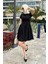 Siyah Godeli Mini Elbise MG2326 4