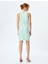 Simli Halter Yaka Kolsuz Bodycon Mini Elbise 4