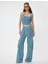 Oversize Kargo Kot Pantolon Beli Lastikli Cep Detaylı - Loose Straight Fit Jeans 1