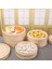 15CM 1 Buharlı Stil Bambu Buharlı Pişirici Örgü Sepet Mutfak Araçları Dumpling Yumurta Atıştırmalık Pirinç Balık Sebze Için Kapaklı Set (Yurt Dışından) 2