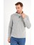 Melanj Gri Polar Sweatshirt Erkek Dik Yaka 2