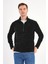 Siyah Polar Sweatshirt Erkek Dik Yaka 1