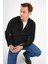 Siyah Polar Sweatshirt Erkek Dik Yaka 4