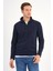 Lacivert Polar Sweatshirt Erkek Dik Yaka 4