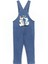 Kedi Desen Aplikeli Unisex Bebek & Çocuk Denim Salopet Mavi 001-0001987 2