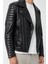 Biker Siyah Deri Mont 8