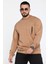 Bisiklet Yaka Cep Fermuar Detaylı Double Face Erkek Sweatshirt 1