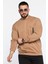 Bisiklet Yaka Cep Fermuar Detaylı Double Face Erkek Sweatshirt 2