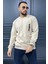 Bisiklet Yaka Cep Fermuar Detaylı Double Face Erkek Sweatshirt 1