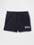 Kız Bebek Lacivert Logo Pull-On Havlu Kumaş Şort Rahat Kesim Yazlık Tasarım 1
