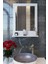 Safir Banyo Aynası Dresuar 60X45 Beyaz Raflı Banyo Aynası 1