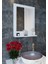 Safir Banyo Aynası Dresuar 60X45 Beyaz Raflı Banyo Aynası 2