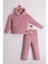 Unisex Çocuk Kapüşonlu Mickey Mouse Etiket Detaylı Peluş Sweatshirt ve Peluş Pantolon 2'li Alt Üst Takım 1