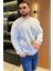 Erkek Bisiklet Yaka Oversize Şardonlu Üç Iplik Sweatshirt 2