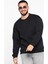 Erkek Bisiklet Yaka Oversize Şardonlu Üç Iplik Sweatshirt 1