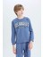 Erkek Çocuk Pijama Takımı Baskılı Uzun Kollu Üst Esnek Belli Uzun Alt D9966A825SP 3
