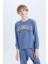 Erkek Çocuk Pijama Takımı Baskılı Uzun Kollu Üst Esnek Belli Uzun Alt D9966A825SP 4