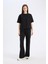 Wide Leg Geniş Paça Eşofman Altı Beli Lastikli Cepli Basic Düz D3759AX25SP 3