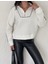 Kadın Yarım Fermuarlı Oversize Sweatshirt Mb- 5