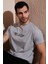 Pamuklu Slim Fit Bisiklet Yaka Yazılı T Shirt Erkek T SHİRT 541ENJOY 1