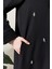 Siyah Önü Çıtçıtlı Cepli Taş Işlemeli Abaya - Ferace 4