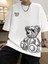 Büyük Beden Özel Tasarım Ayıcık Baskı Ter Tutmaz Battal Yazlık Erkek T-Shirt 1