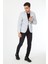 5123 Dar Kalıp Keten Buz Mavisi Erkek Blazer Ceket 2