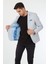 5123 Dar Kalıp Keten Buz Mavisi Erkek Blazer Ceket 3