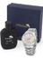 Erkek Kol Saati ve Parfüm Seti Hediyelik Kutusunda Kombin Gümüş Renk PL-0923E4 1