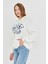 Kadın Kapşonlu Baskılı Kanguru Cep Sweatshirt 1
