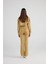 Mermer Desenli Kırçıl Detaylı Straight Kesim Paça Yırtmaçlı Rusted Jean Pantolon Camel 5