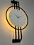 Iskandinav Tarzı Duvar Saati, Işıklı, Ahşap Merkez, Metal Pil Ile Çalışan - 40-75 cm 4