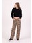 Leopar Desenli Geniş Paçalı Kız Çocuk Straight Fit Pantolon 1