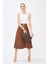 Kadın Basic Clutch Çanta Monogram Desenli Kahverengi 214002 1
