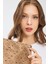 Kadın Basic Clutch Çanta Monogram Desenli Altın 214002 2