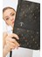 Kadın Basic Clutch Çanta Monogram Desenli Şeritli Logolu Siyah Taba 214002 2