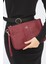 Kadın Basic Clutch Çanta Monogram Desenli Şeritli Logolu Bordo 214002 3