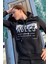 Crystal Taşlı Içi Polarlı Cepli Kapüşonlu Üç Iplik Şardonlu Kadın Sweatshirt 1