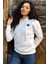 Crystal Taşlı Içi Polarlı Cepli Kapüşonlu Üç Iplik Şardonlu Pamuk Kadın Tasarım Siyah Sweatshirt 1