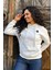 Crystal Taşlı Içi Polarlı Cepli Kapüşonlu Üç Iplik Şardonlu Pamuk Kadın Tasarım Siyah Sweatshirt 4